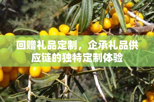 回赠礼品定制，企承礼品供应链的独特定制体验